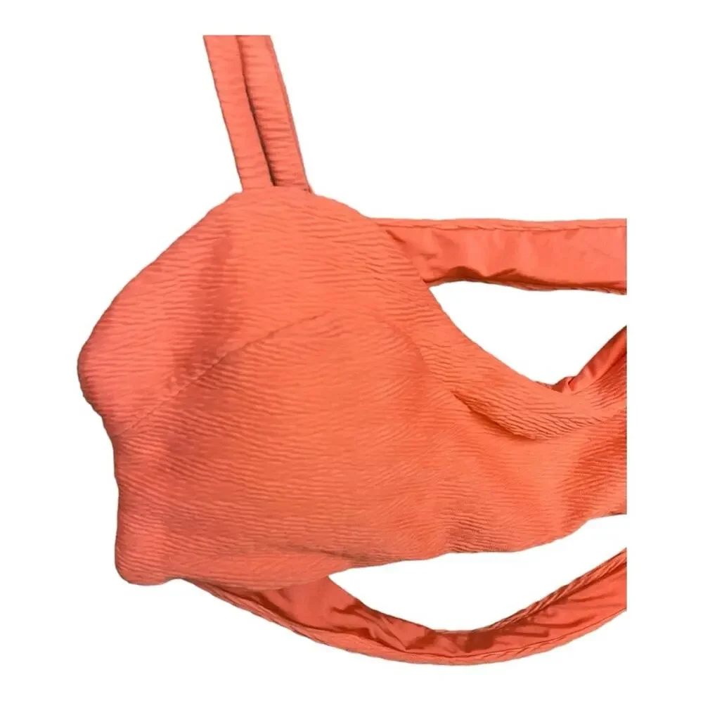 RVCA La Jolla Bikini Top in‎ Coral Size Large NWT